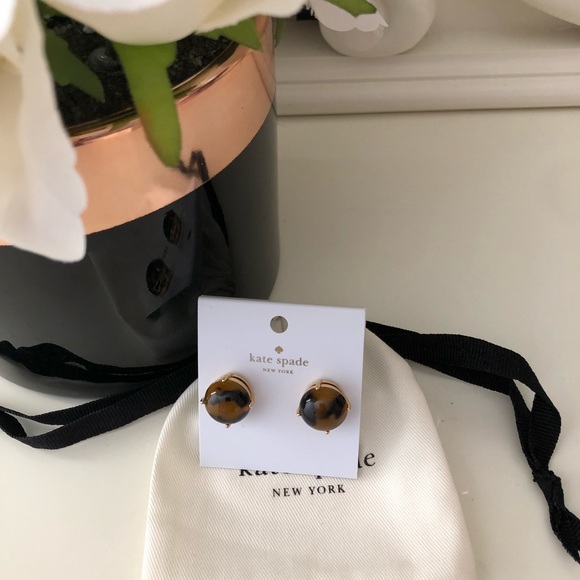 🎀Kate Spade Large Tortoise Gumdrop Stud Earrings - Picture 4 of 8